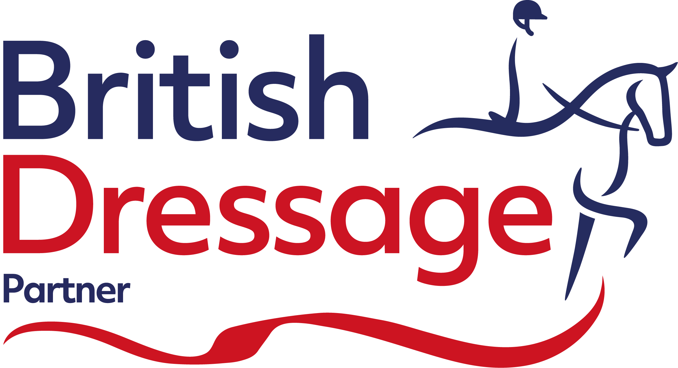 British Dressage logo featuring horse and rider silhouette