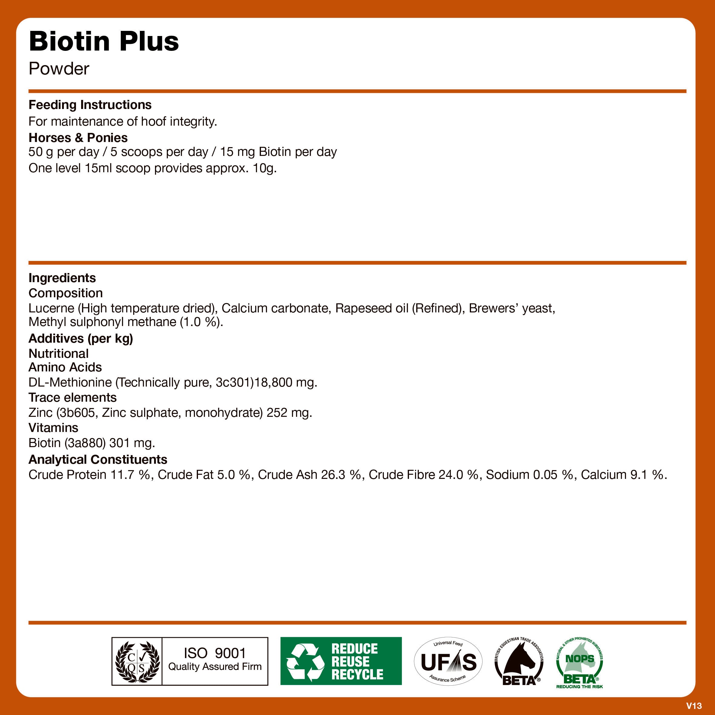 naf-equine Biotin Plus Powder Supplement
