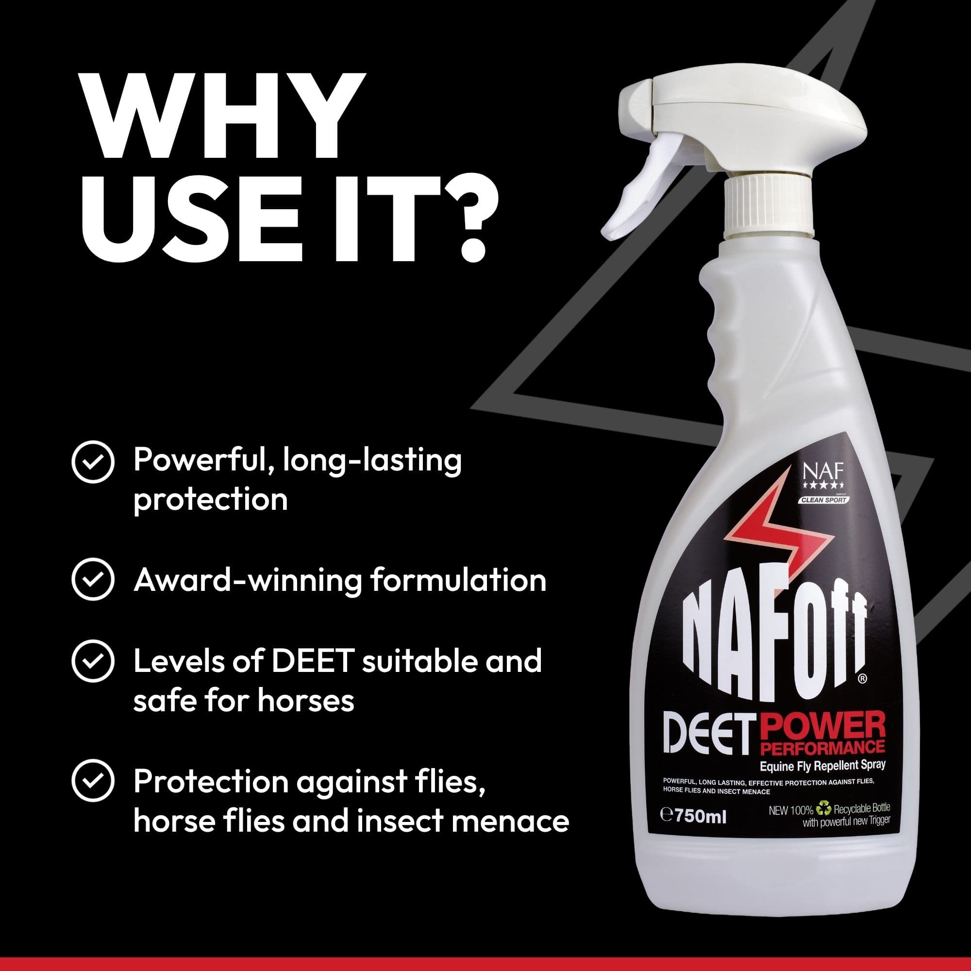 naf-equine Deet Power Performance Spray Spray