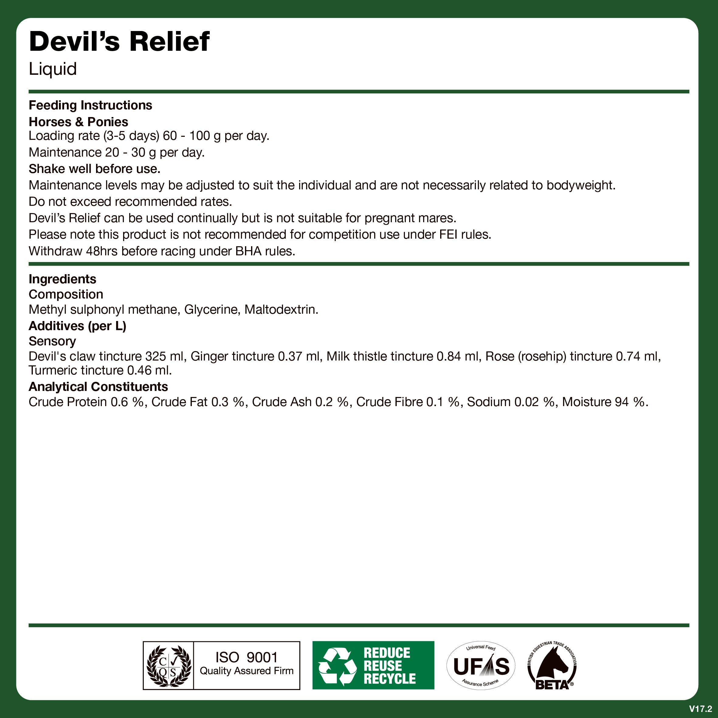 naf-equine Devil's Relief Liquid Supplement