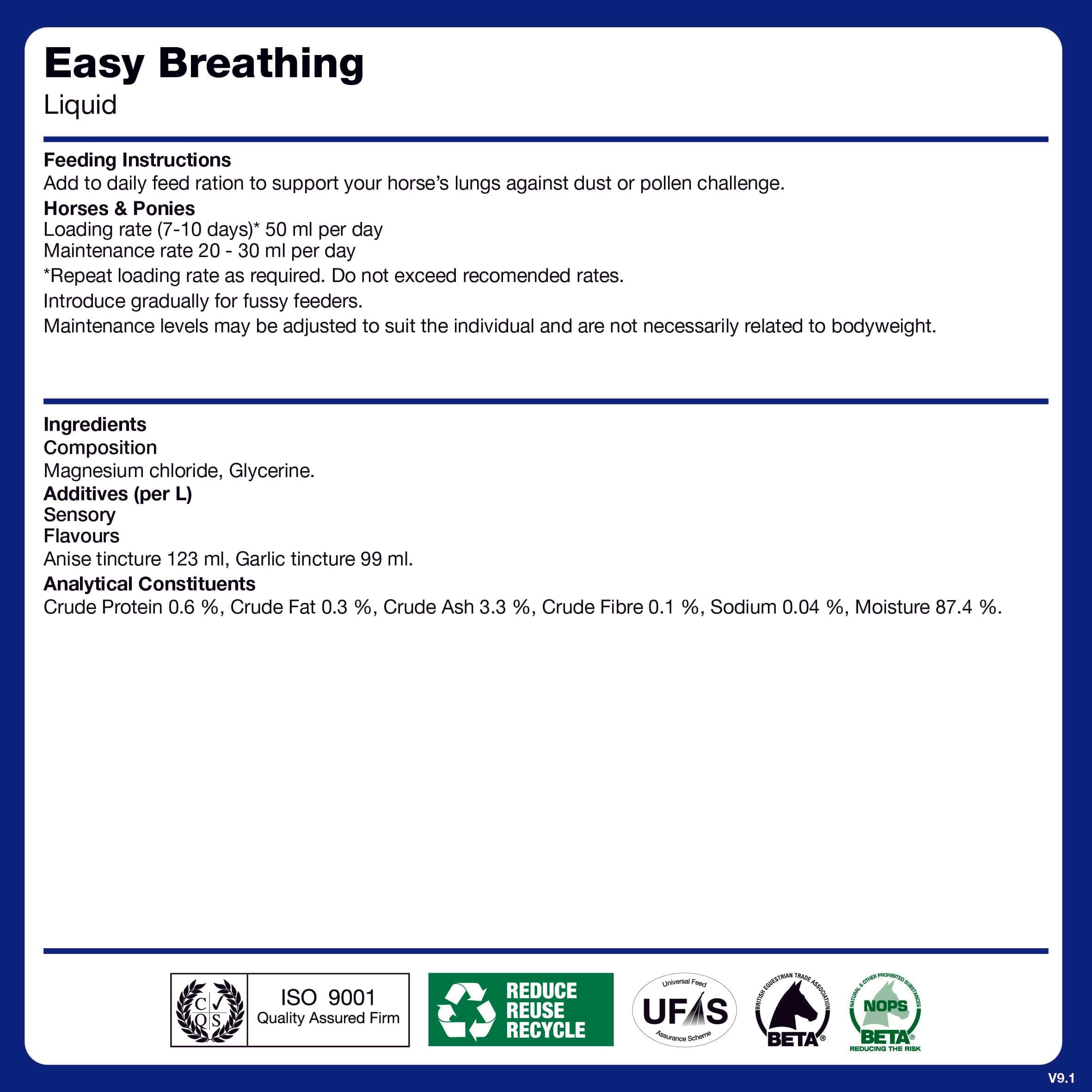 naf-equine Easy Breathing Liquid 1 L Liquid Supplement