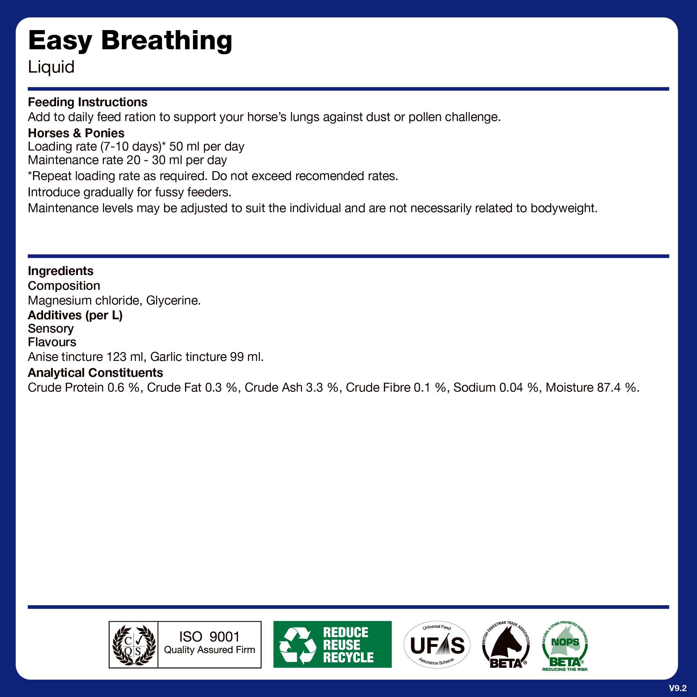 naf-equine Easy Breathing Liquid 1 L Liquid Supplement