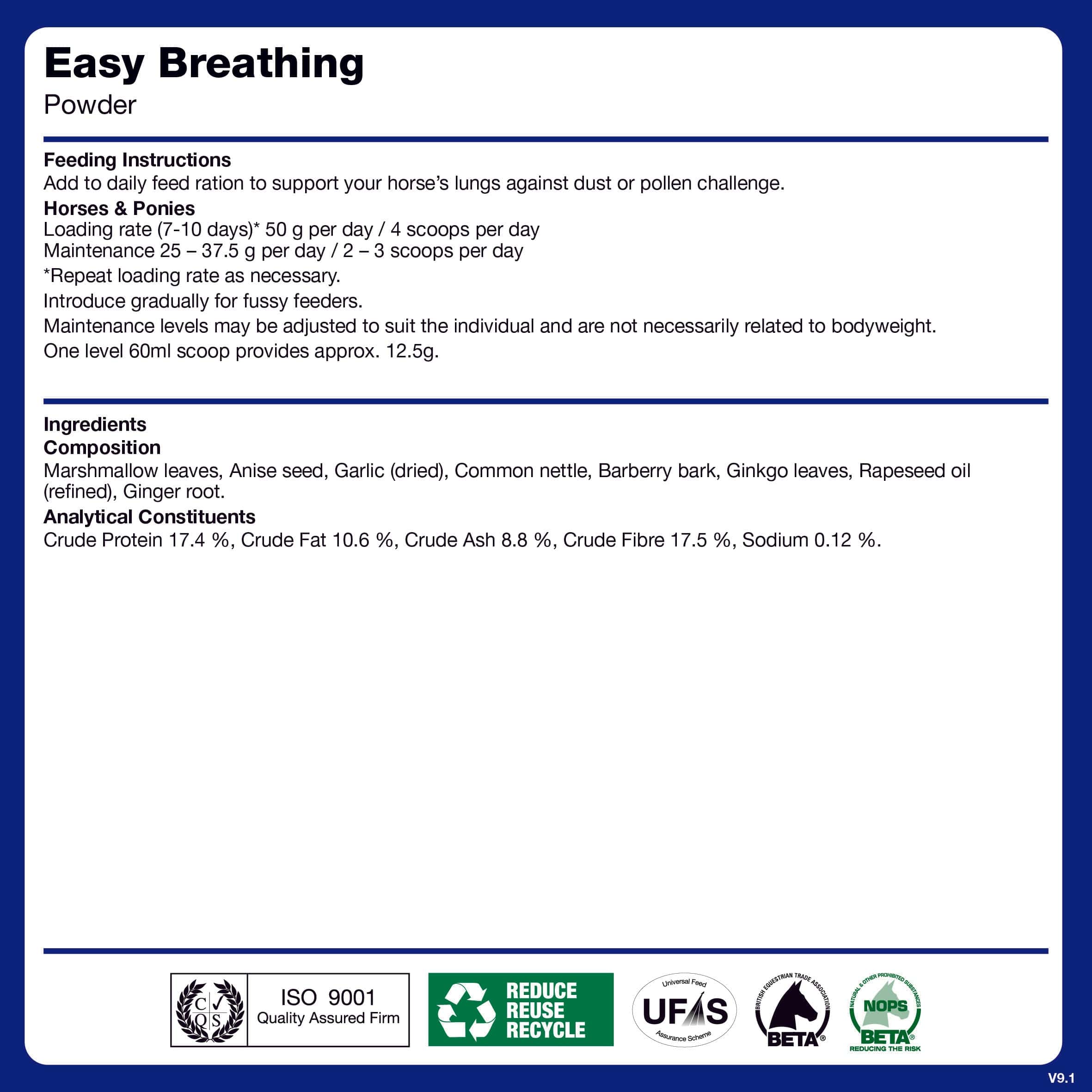 naf-equine Easy Breathing 1 kg Powder Supplement