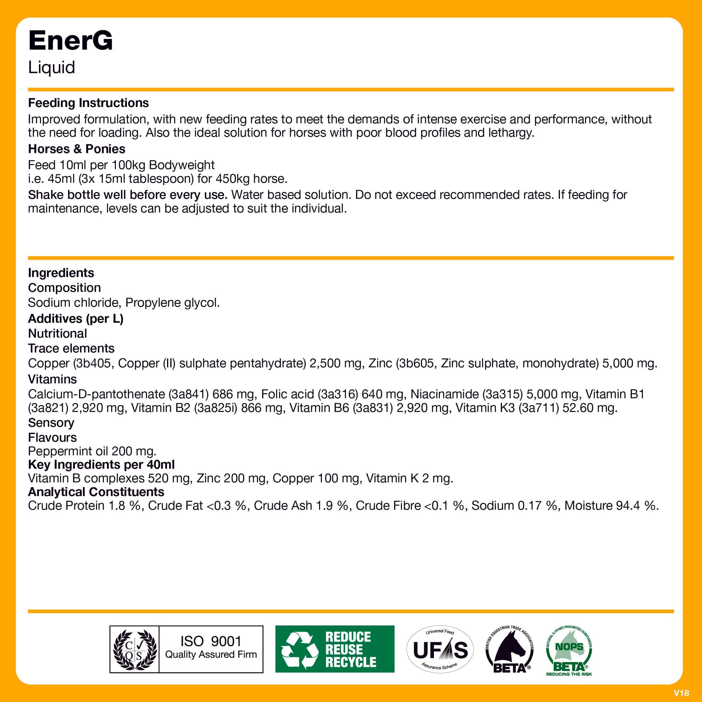 naf-equine EnerG Liquid Supplement