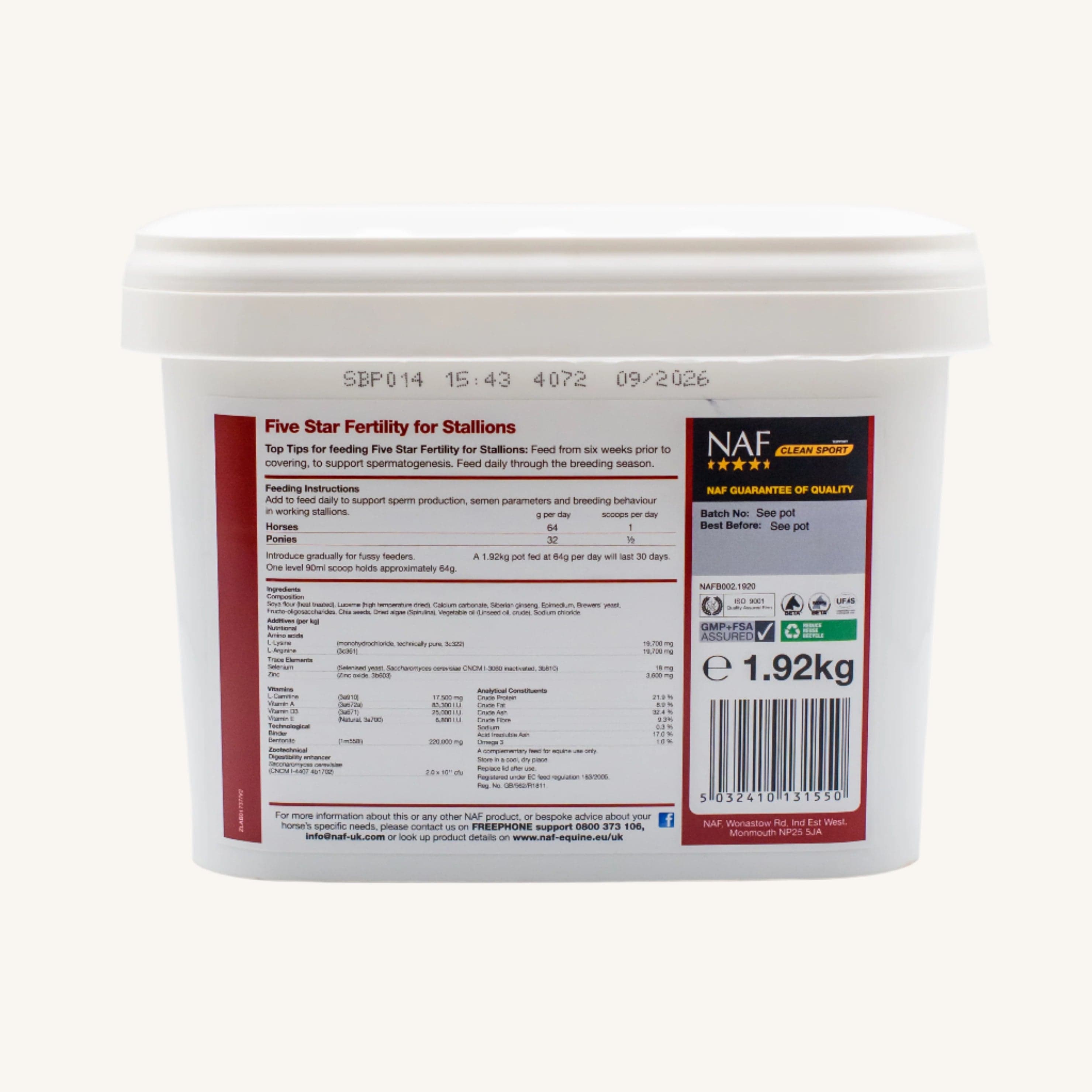 naf-equine Fertility For Stallions 1.92 kg Pellet Supplement