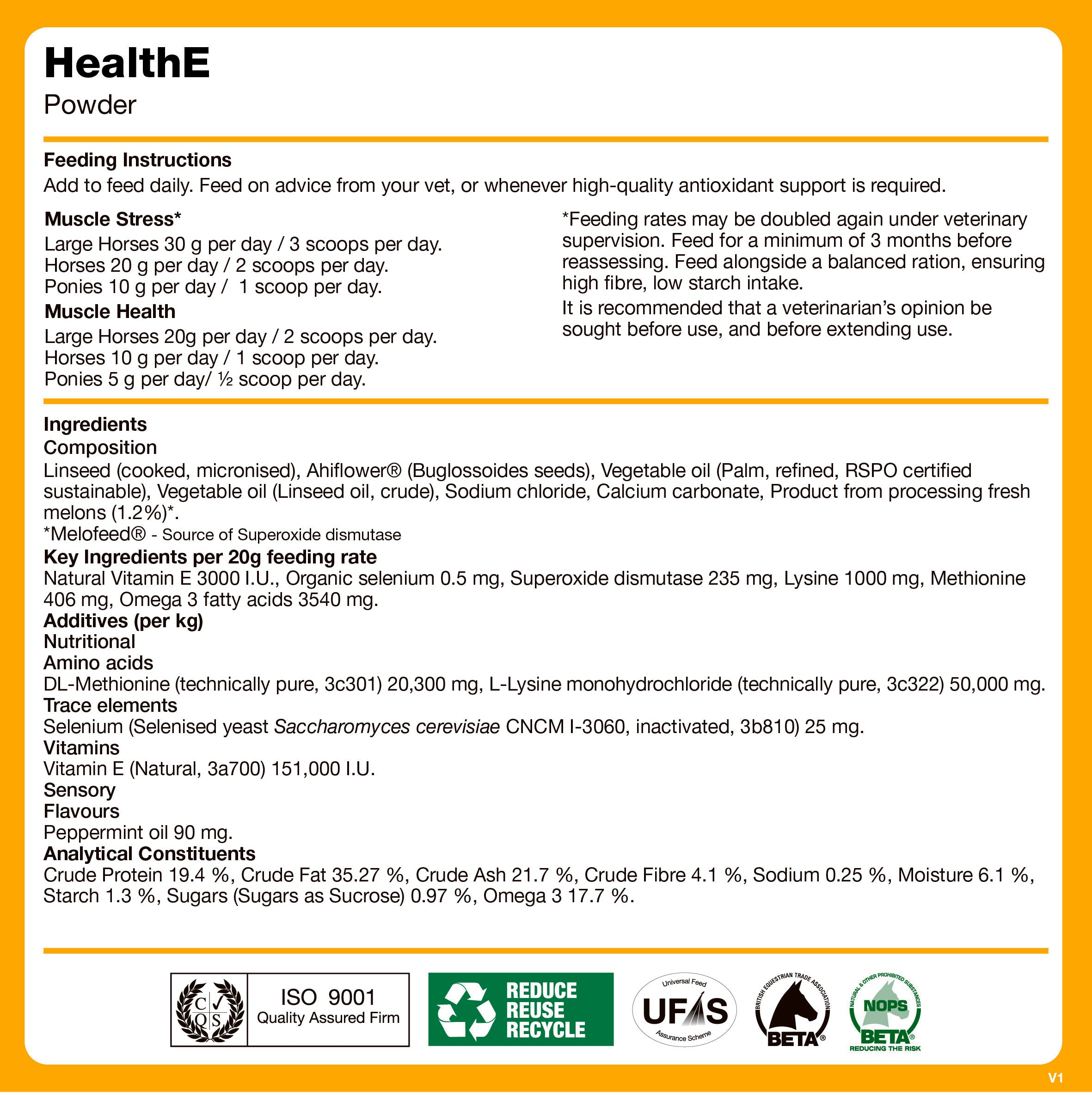 naf-equine HealthE 600 g Powder Supplement