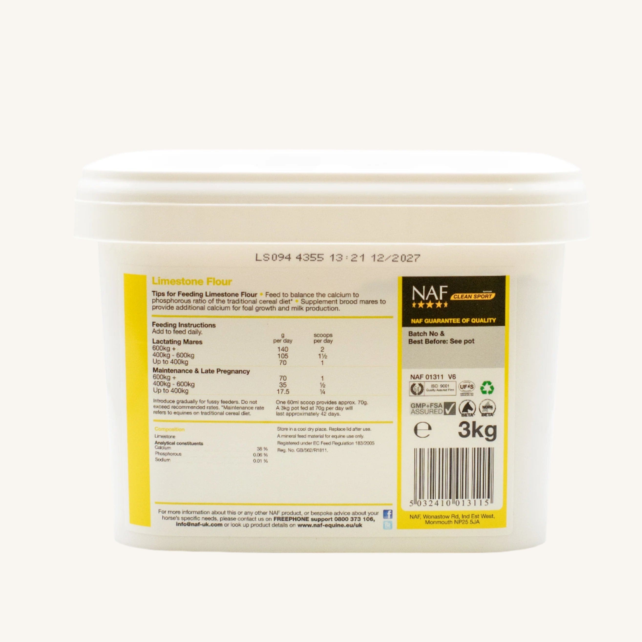 naf-equine Limestone Flour 3 kg Powder Supplement