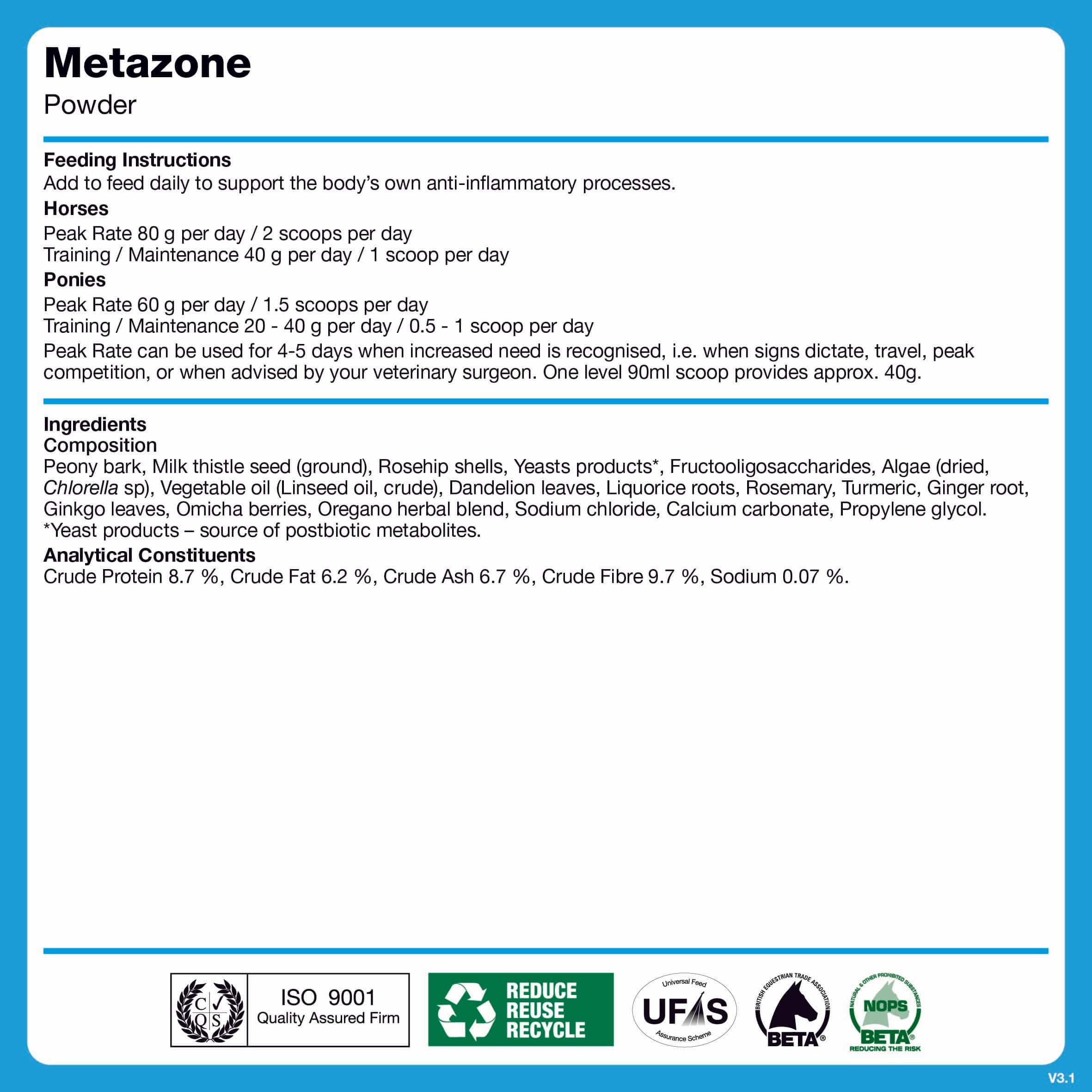 naf-equine Metazone Powder Powder Supplement