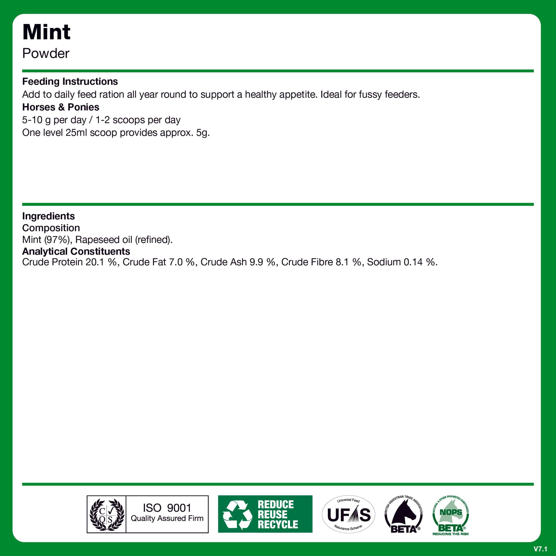 naf-equine Mint 500 g Powder Supplement