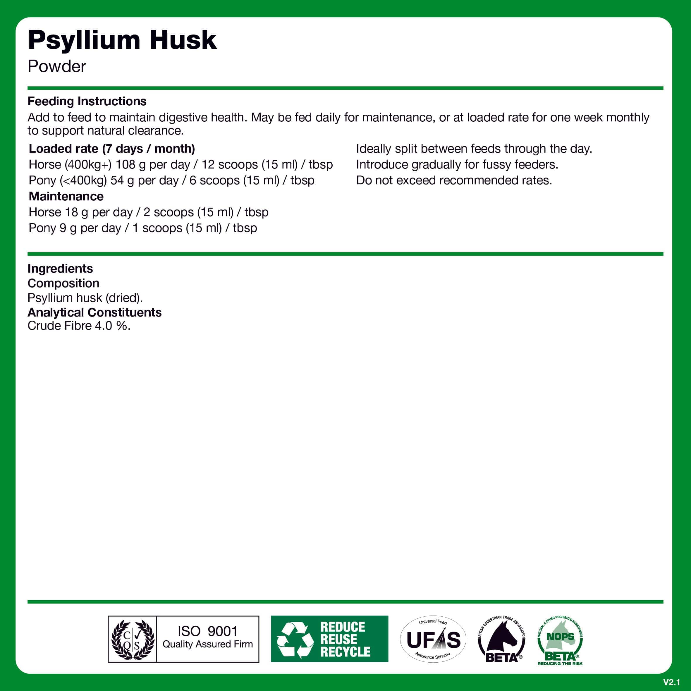 naf-equine Psyllium Husk Powder 1 kg Powder Supplement