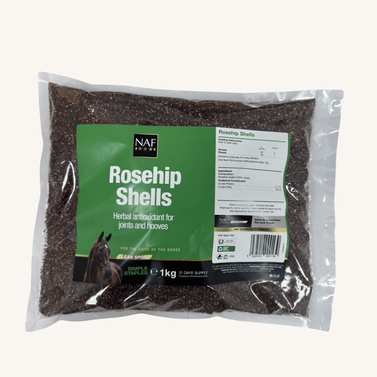 naf-equine Rosehip Shells 1 kg Powder Supplement