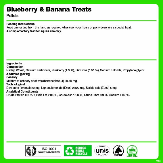NAF Blueberry & Banana Horse Treats 1kg – Natural Low-Sugar Equine Sna