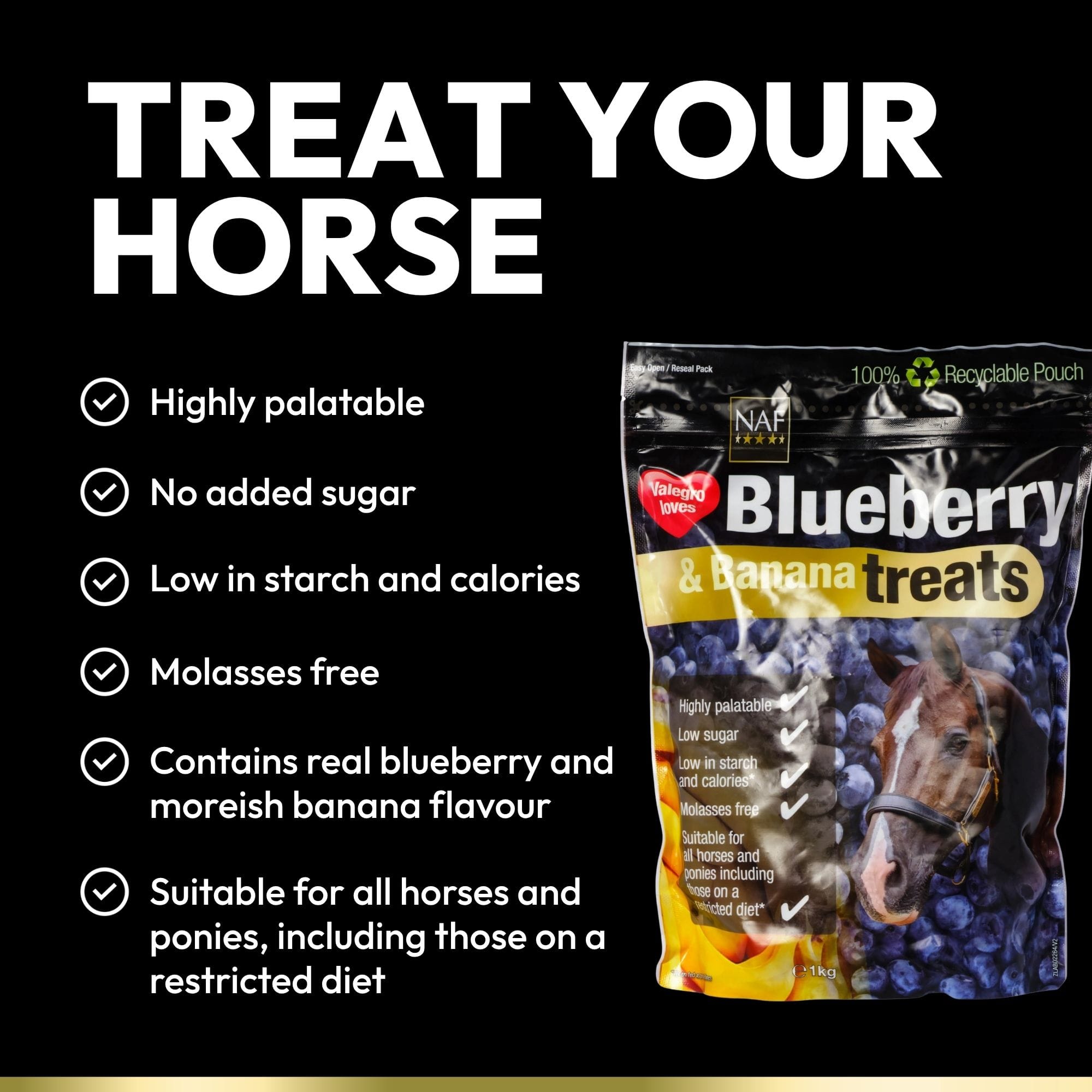 naf-equine Blueberry & Banana Treats 1 kg Treat
