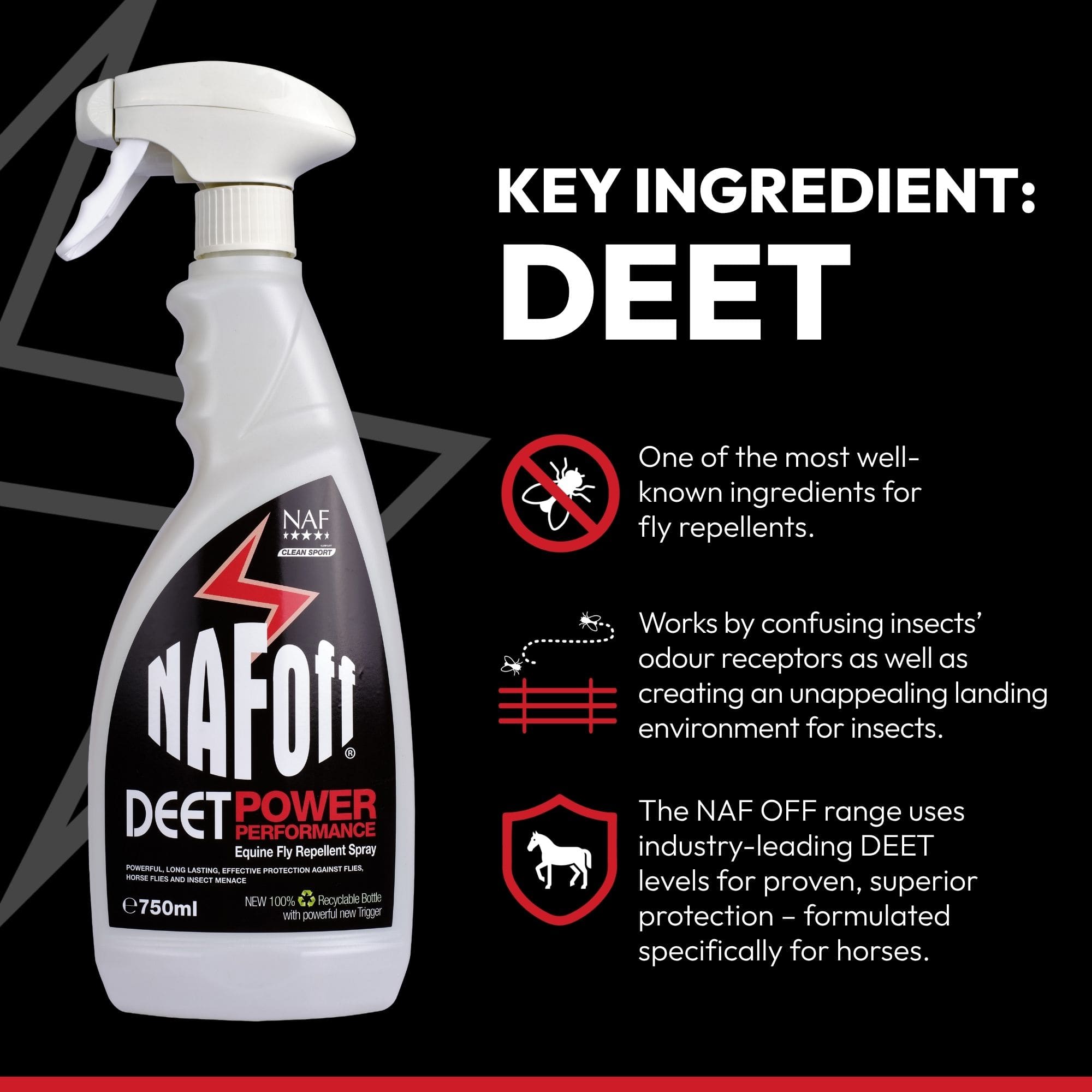 naf-equine Deet Power Performance Spray Spray