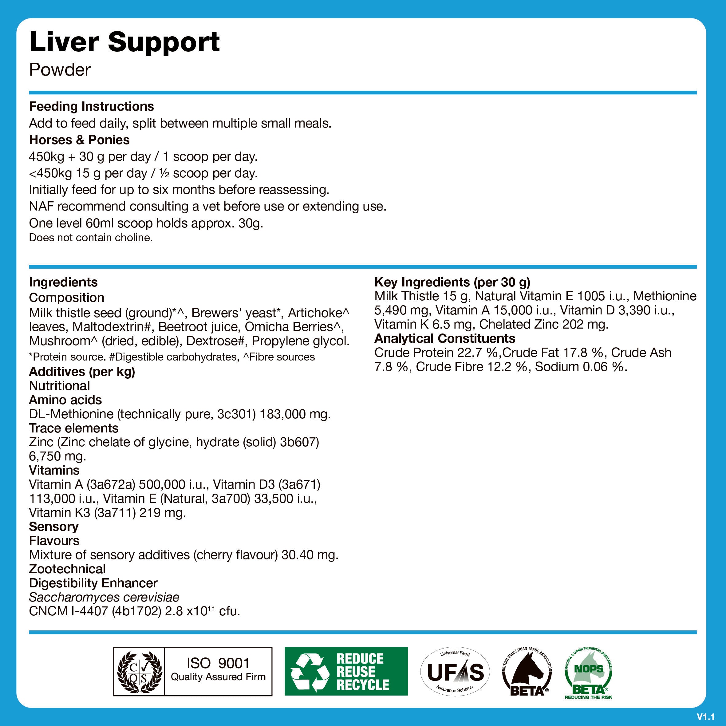 naf-equine Liver Support 900 g Powder Supplement