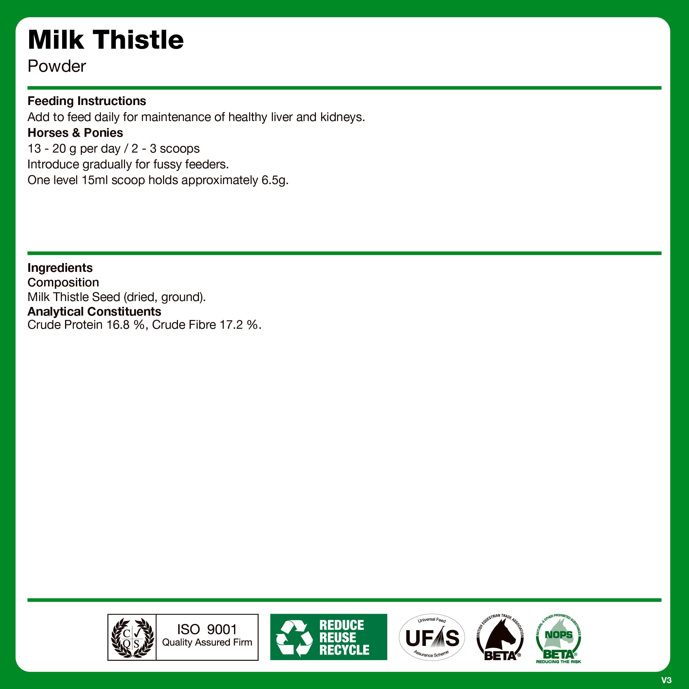 naf-equine Milk Thistle Powder 1 kg Powder Supplement