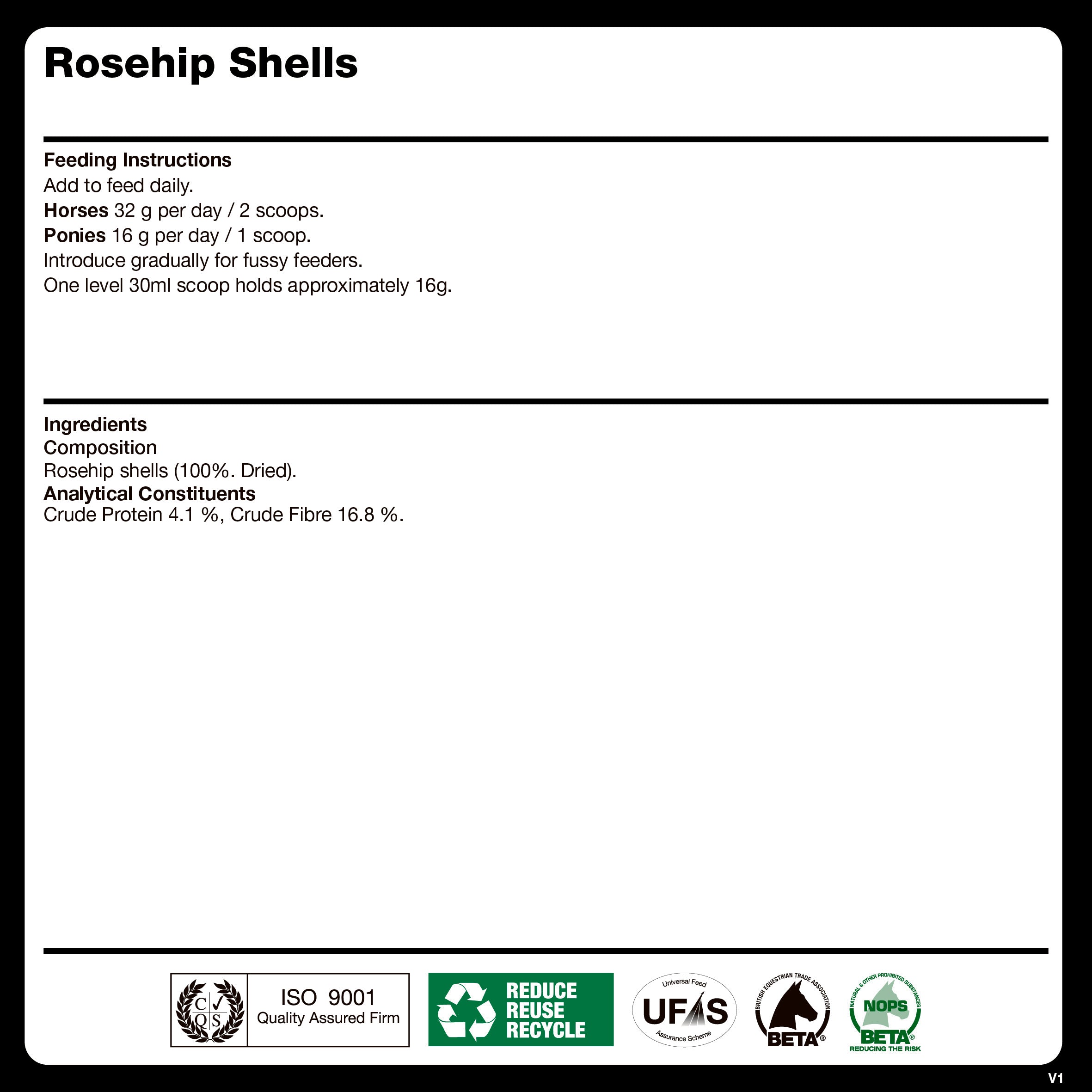 naf-equine Rosehip Shells 1 kg Powder Supplement