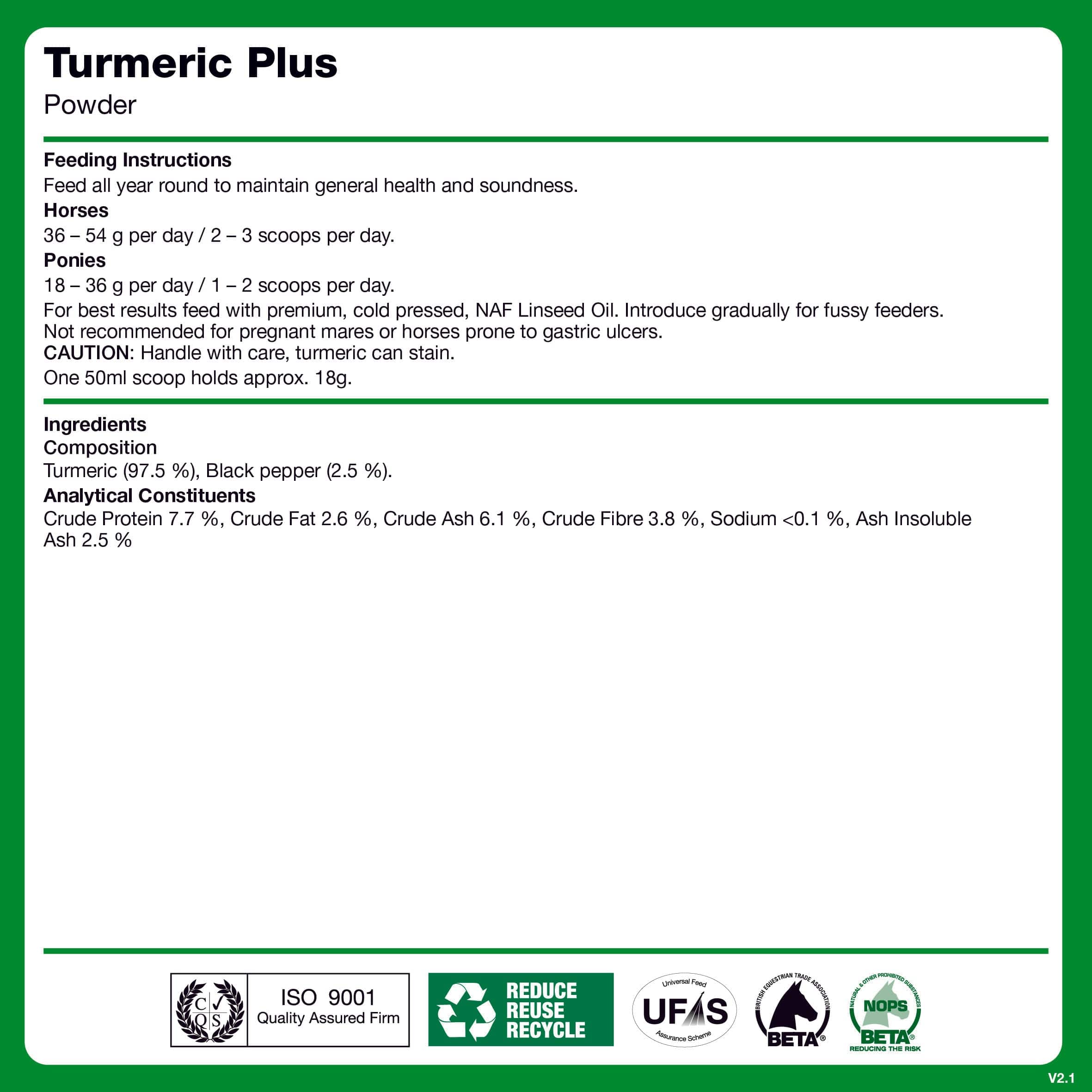 naf-equine Turmeric Plus Powder 2 kg Powder Supplement