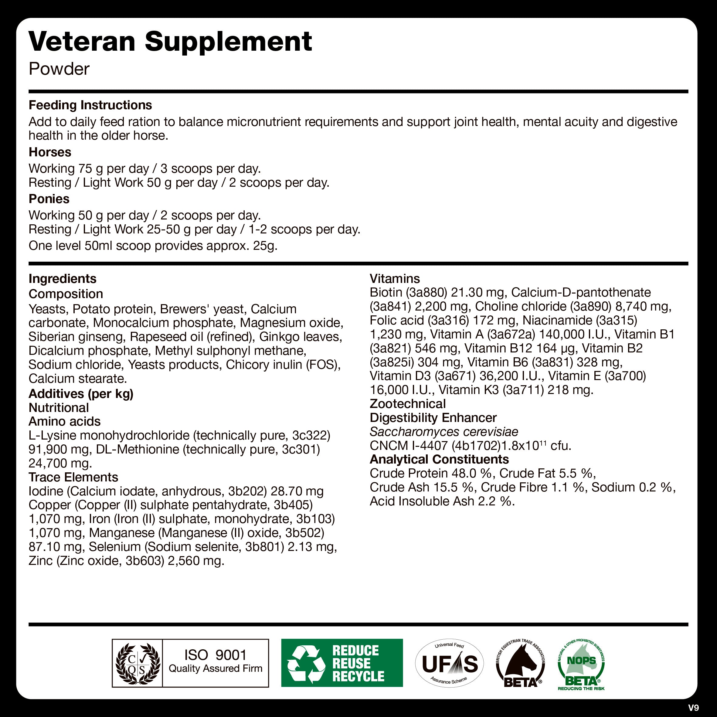 naf-equine Veteran Supplement 1.5 kg Powder Supplement