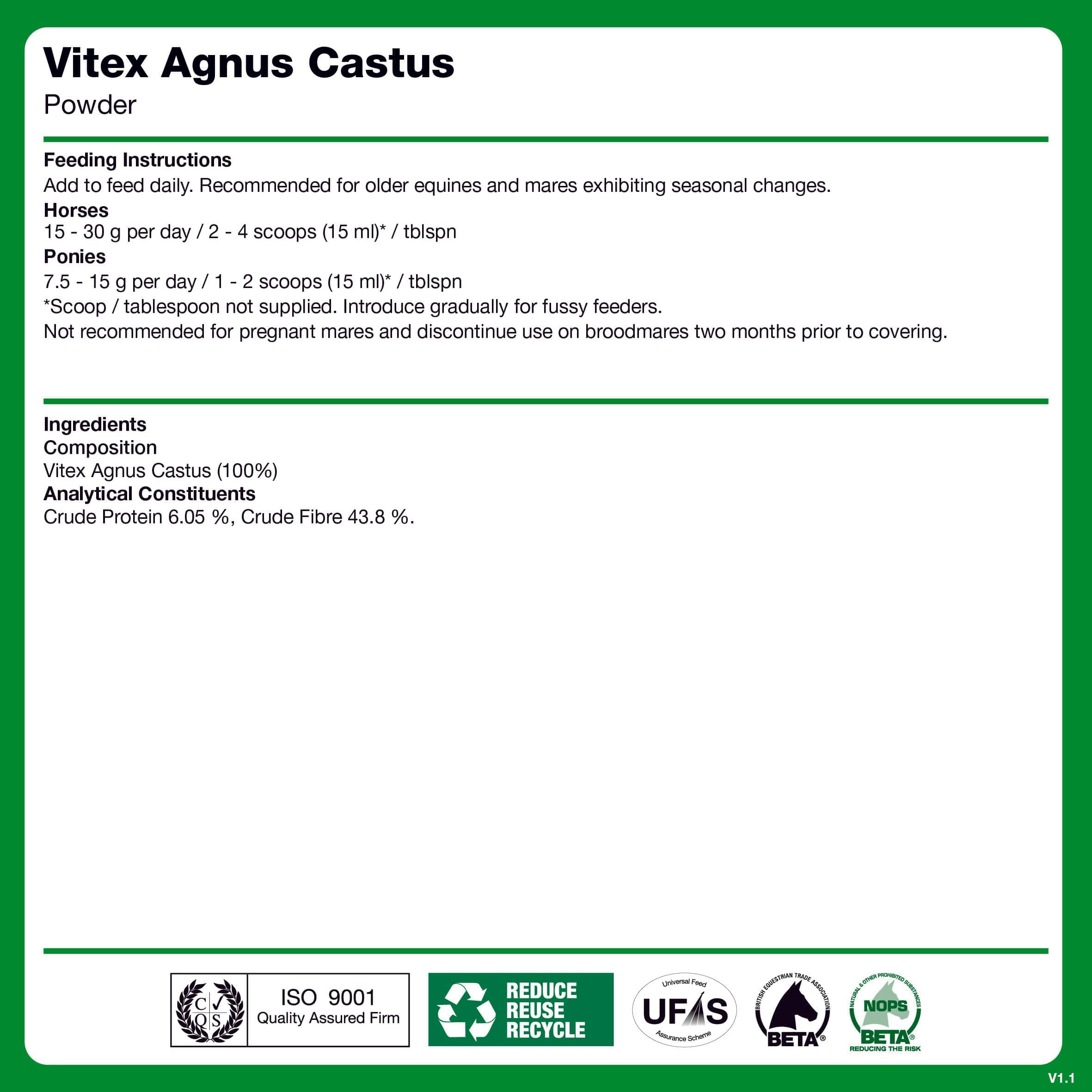 naf-equine Vitex Angus Castus 1 kg Powder Supplement